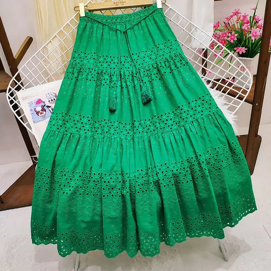 Fashion Summer Solid Long Skirts Women