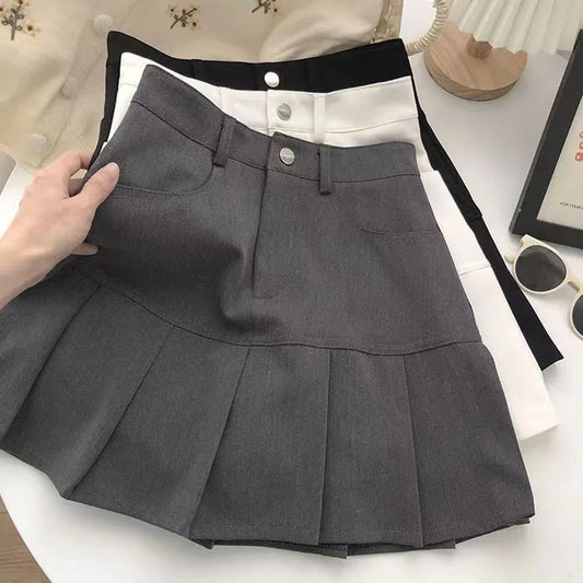 Vintage High Waist Pleated Skirt